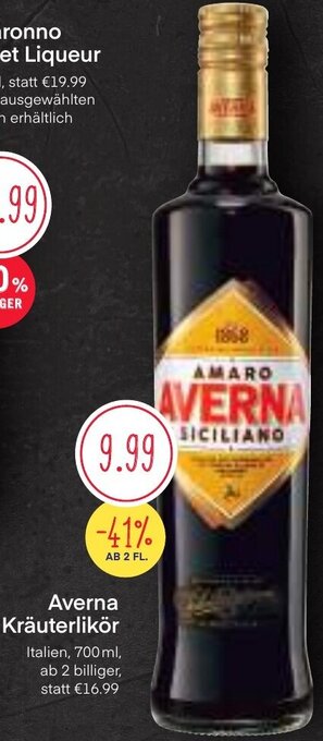 MPreis Averna Kräuterlikör Italien, 700 ml Angebot