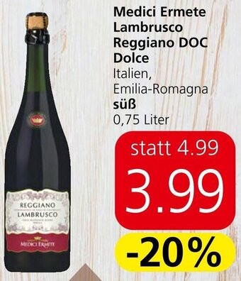 Eurospar Medici Ermete Lambrusco Reggiano DOC Dolce 0,75 Liter Angebot