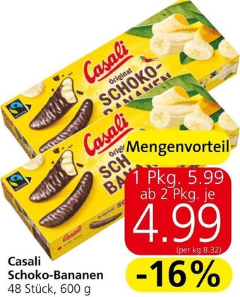 Eurospar Casali Schoko-Bananen 48 Stück, 600 g Angebot