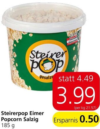 Eurospar Steirerpop Eimer Popcorn Salzig 185 g Angebot