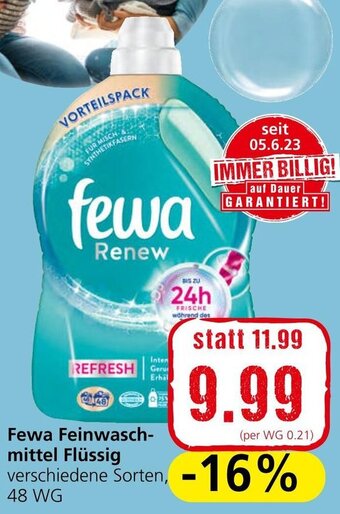 Eurospar Fewa Feinwasch-mittel Flüssig verschiedene Sorten, 48 WG Angebot