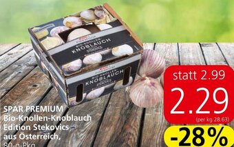Eurospar SPAR PREMIUM Bio-Knollen-Knoblauch Edition Stekovics aus Österreich, 80-g-Pkg. Angebot
