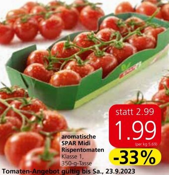 Eurospar aromatische SPAR Midi Rispentomaten Klasse 1, 350-g-Tasse Angebot