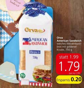 Eurospar Orva American Sandwich  750 g Angebot