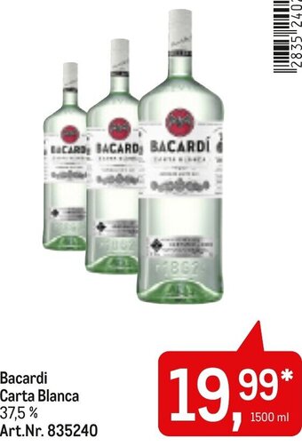 AGM Bacardi Carta Blanca 37,5 % 1500 ml Angebot