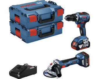 Hornbach 18v-profi-set bosch professional akku-bohrschrauber gsr 18v-55 + akku-winkelschleifer gws 18v-7 (125mm) inkl. 2x akku (4.0ah) Angebot