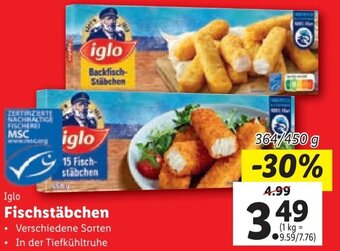 Lidl Iglo Fischstäbchen 364/450 g Angebot