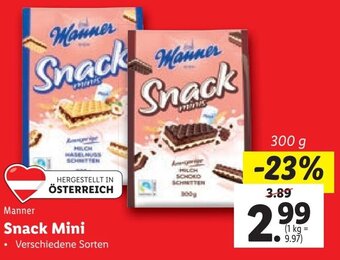 Lidl Manner Snack Mini 300g Angebot