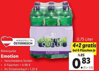 Lidl Römerquelle Emotion 0,75 Liter Angebot