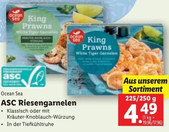 Lidl Ocean Sea ASC Riesengarnelen 225/250g Angebot