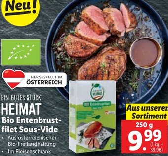 Lidl EIN GUTES STÜCK HEIMAT Bio Entenbrust-filet Sous-Vide 250g Angebot