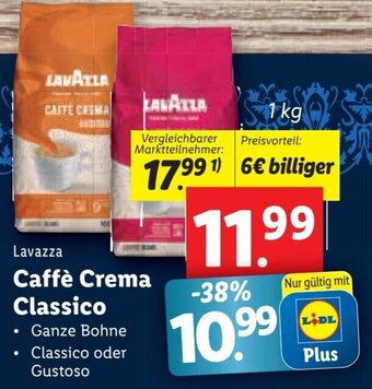 Lidl Lavazza Caffè Crema Classico 1kg Angebot