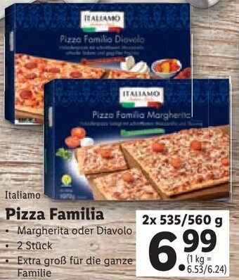 Lidl Italiamo Pizza Familia 2x 535/560 g Angebot