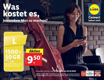 Lidl Bis zu 100 Mbit/s, inkl. 8,8 GB EU Roaming Angebot
