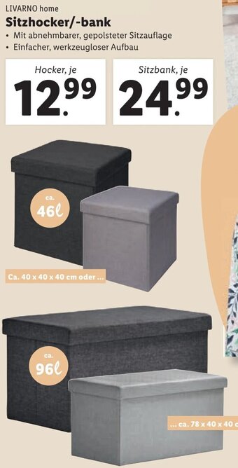 Lidl LIVARNO home Sitzbank, je Angebot