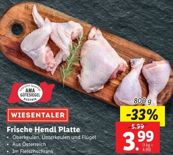 Lidl Frische Hendl Platte 800 g Angebot