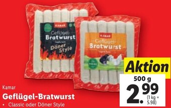 Lidl Kamar Geflügel-Bratwurst 500g Angebot