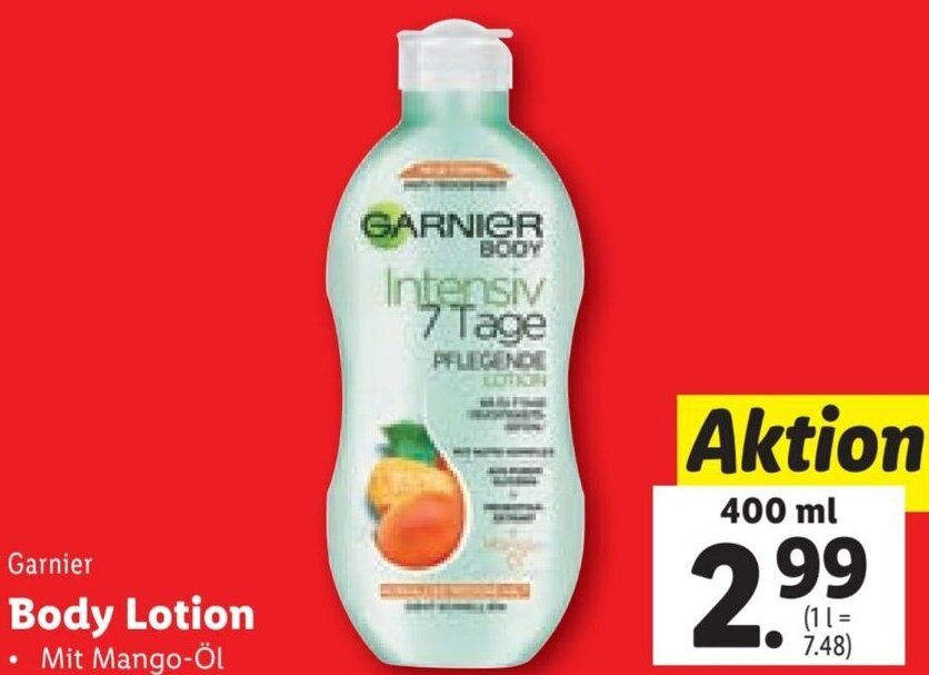 Garnier Body Lotion 400ml Angebot bei Lidl