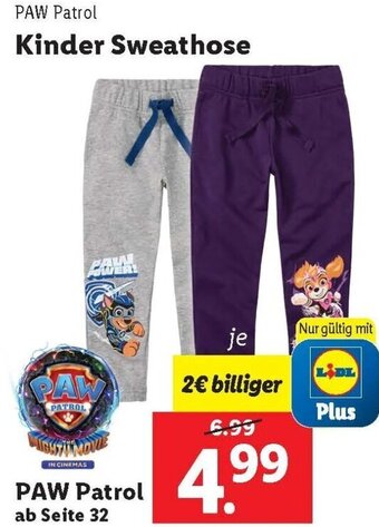 Lidl PAW Patrol Kinder Sweathose Angebot