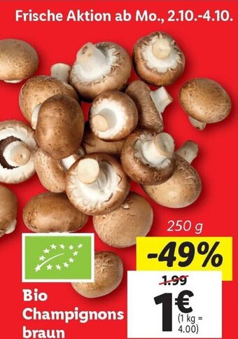 Lidl Bio Champignons braun 250g Angebot