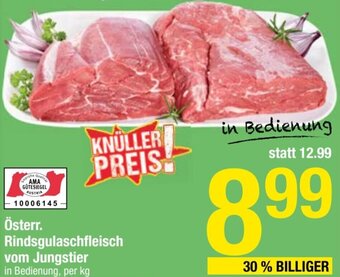 Maximarkt Österr. Rindsgulaschfleisch vom Jungstier in Bedienung, per kg Angebot
