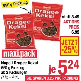 Maximarkt Napoli Dragee Keksi 650 g Packung Angebot