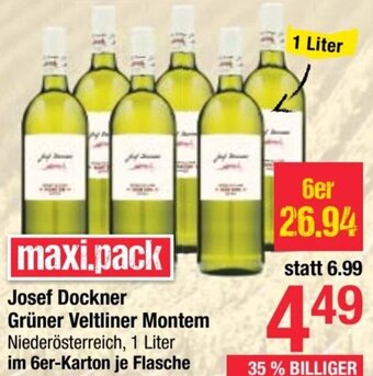 Maximarkt Josef Dockner Grüner Veltliner Montem 1 Liter Angebot