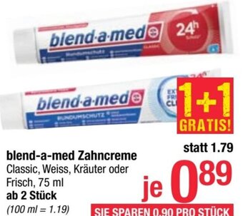 Maximarkt blend-a-med Zahncreme Classic, Weiss, Kräuter oder Frisch, 75 ml Angebot