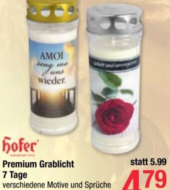 Maximarkt Hofer Premium Grablicht 7 Tage Angebot