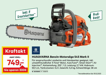 Lagerhaus HUSQVARNA Benzin-Motorsäge 545 Mark II Angebot