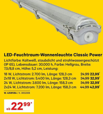 Lagerhaus LED-Feuchtraum-Wannenleuchte Classic Power Angebot