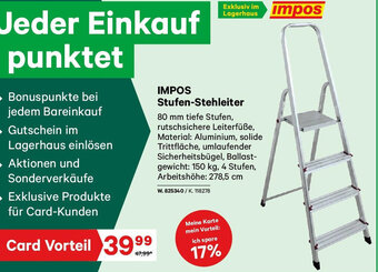 Lagerhaus IMPOS Stufen-Stehleiter Angebot