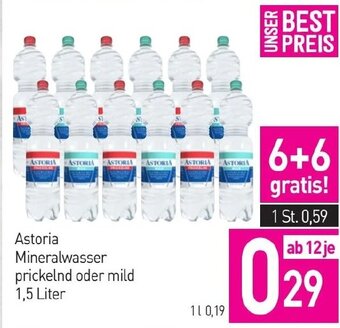 Sutterlüty Astoria Mineralwasser prickelnd oder mild 1,5 Liter Angebot