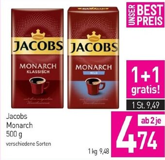 Sutterlüty Jacobs Monarch 500g Angebot