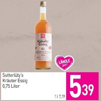 Sutterlüty Sutterlüty's Kräuter Essig 0,75 Liter Angebot