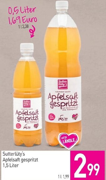 Sutterlüty Sutterlüty's Apfelsaft gespritzt 1,5 Liter Angebot