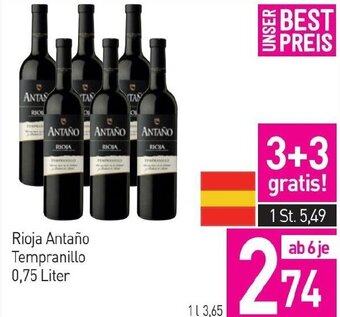 Sutterlüty Rioja Antaño Tempranillo 0,75 Liter Angebot