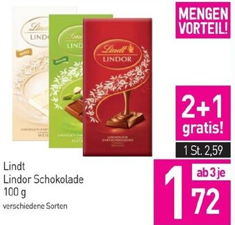 Sutterlüty Lindt Lindor Schokolade 100g Angebot