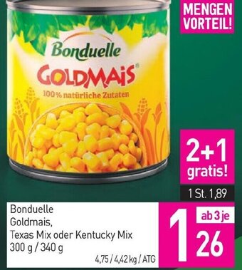 Sutterlüty Bonduelle Goldmais, Texas Mix oder Kentucky Mix 300 g/340 g Angebot