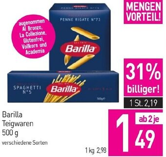 Sutterlüty Barilla Teigwaren 500 g Angebot