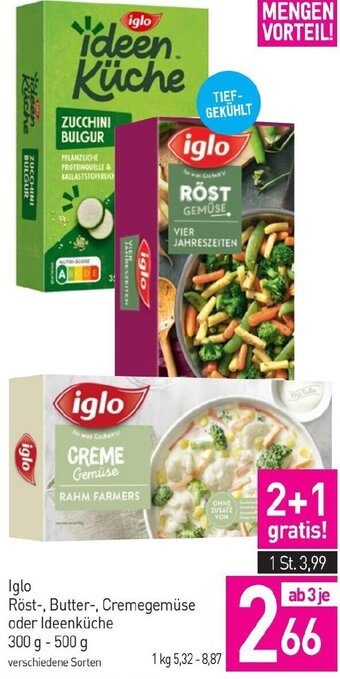 Sutterlüty Iglo Röst-, Butter-, Cremegemüse oder Ideenküche 300 g - 500 g Angebot