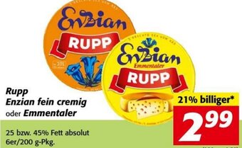 Nah&Frisch Rupp Enzian fein cremig oder Emmentaler Angebot