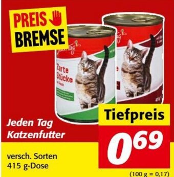 Nah&Frisch Jeden Tag Katzenfutter versch. Sorten 415 g-Dose Angebot
