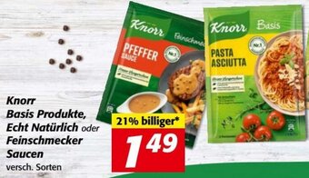 Nah&Frisch Knorr Basis Produkte, Echt Natürlich oder Feinschmecker Saucen Angebot