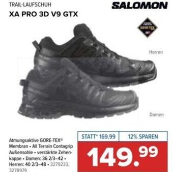 Hervis TRAIL-LAUFSCHUH XA PRO 3D V9 GTX Angebot