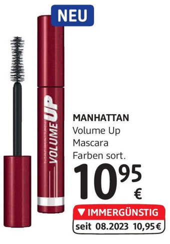 dm MANHATTAN Volume Up Mascara Farben sort. Angebot