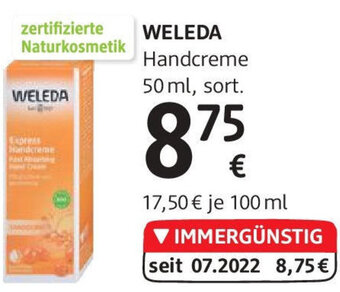 dm WELEDA Handcreme 50 ml, sort. Angebot