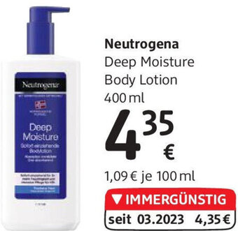 dm Neutrogena Deep Moisture Body Lotion 400 ml Angebot