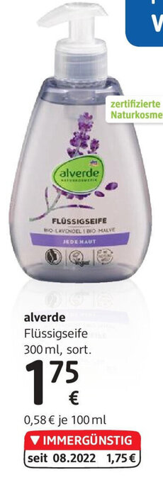dm alverde Flüssigseife 300 ml, sort. Angebot