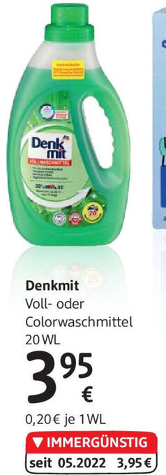 dm Denkmit Voll- oder Colorwaschmittel 20 WL Angebot